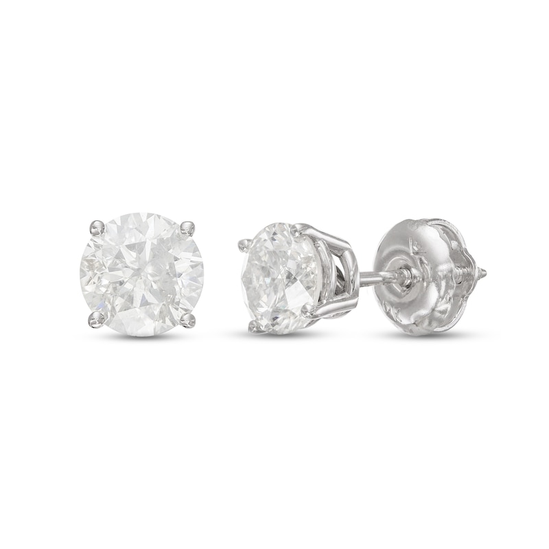 Diamond Solitaire Earrings 1 ct tw Round-cut 10K White Gold (J/I3)