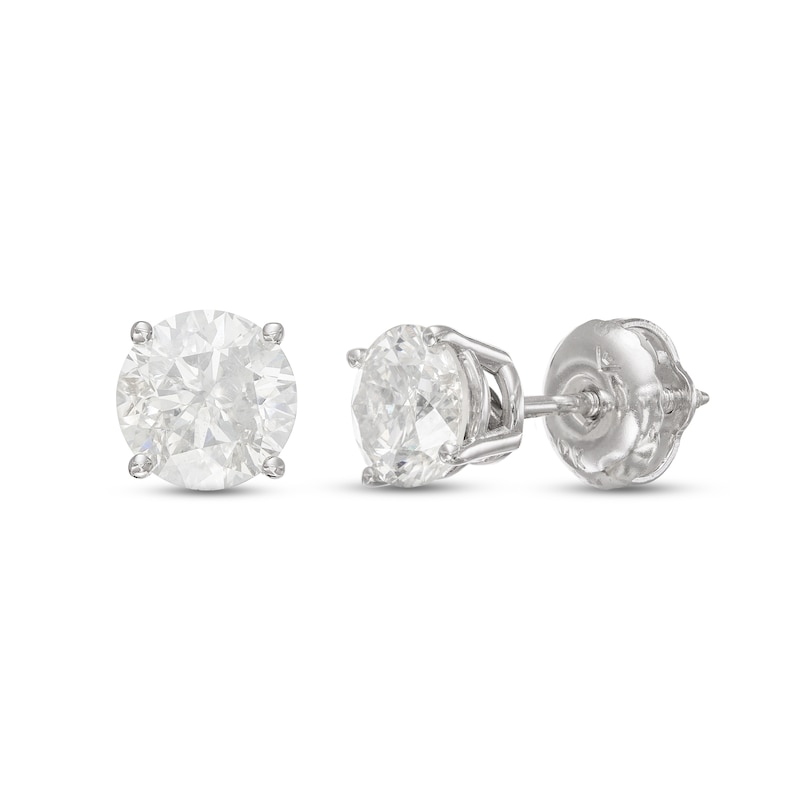 Main Image 1 of Diamond Solitaire Earrings 1 ct tw Round-cut 10K White Gold (J/I3)