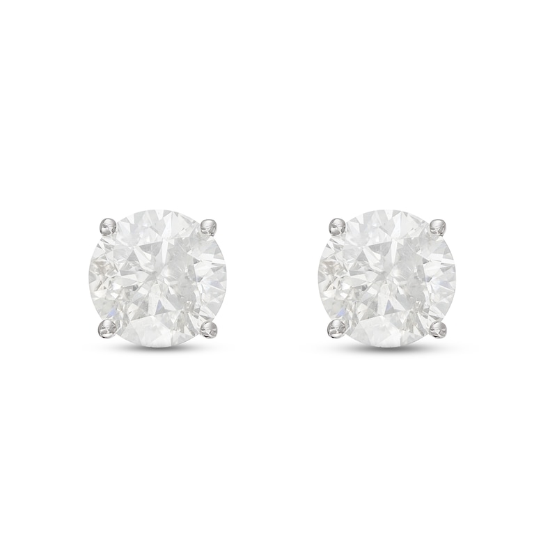 Main Image 2 of Diamond Solitaire Earrings 1 ct tw Round-cut 10K White Gold (J/I3)