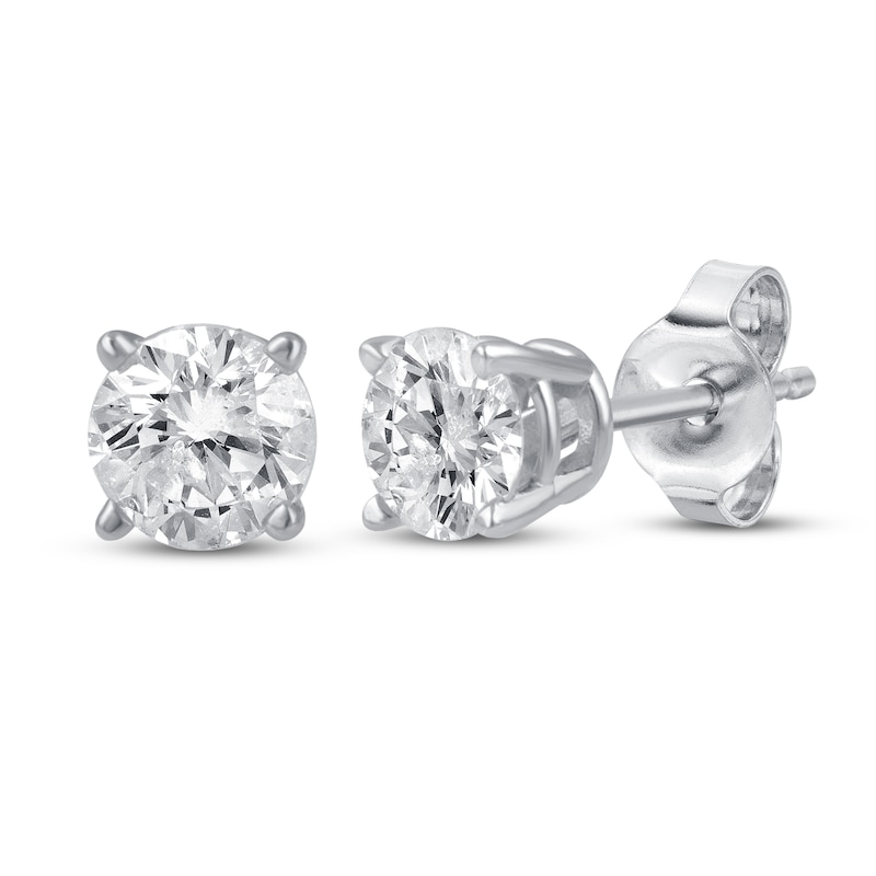 Diamond Solitaire Earrings 1/4 ct tw Sterling Silver (J/I3)