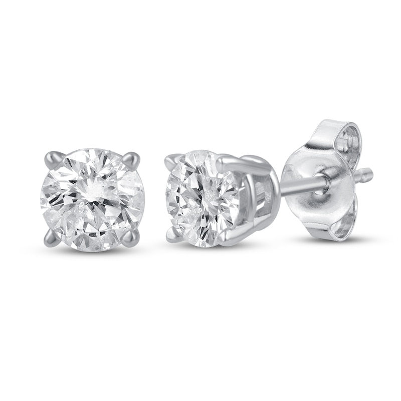 Main Image 1 of Diamond Solitaire Earrings 1/4 ct tw Sterling Silver (J/I3)