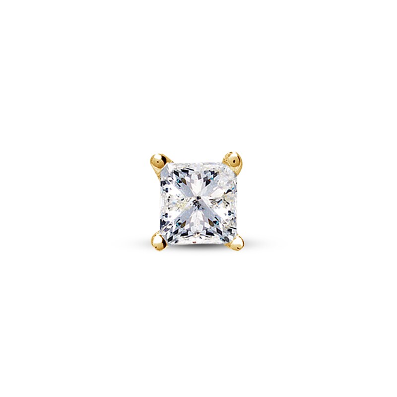 Single Stud Diamond Earring 1/10 ct tw Princess-cut 14K Yellow Gold