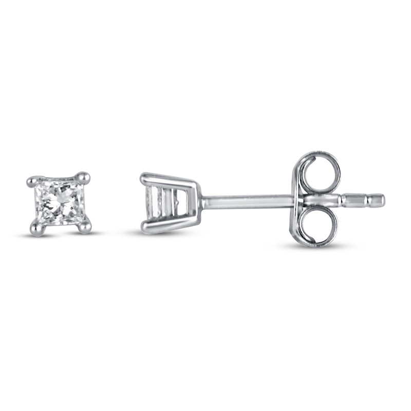 Diamond Solitaire Earrings 1/4 ct tw Princess-cut Sterling Silver (J/I3)
