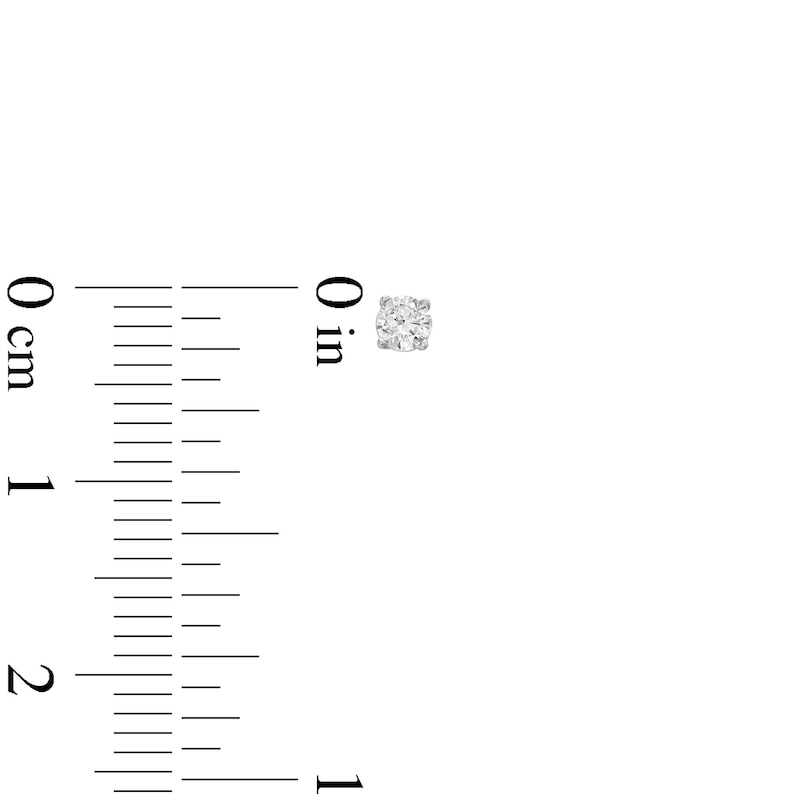 Main Image 3 of Diamond Solitaire Stud Earrings 1/5 ct tw Round-cut 14K White Gold (J/I3)