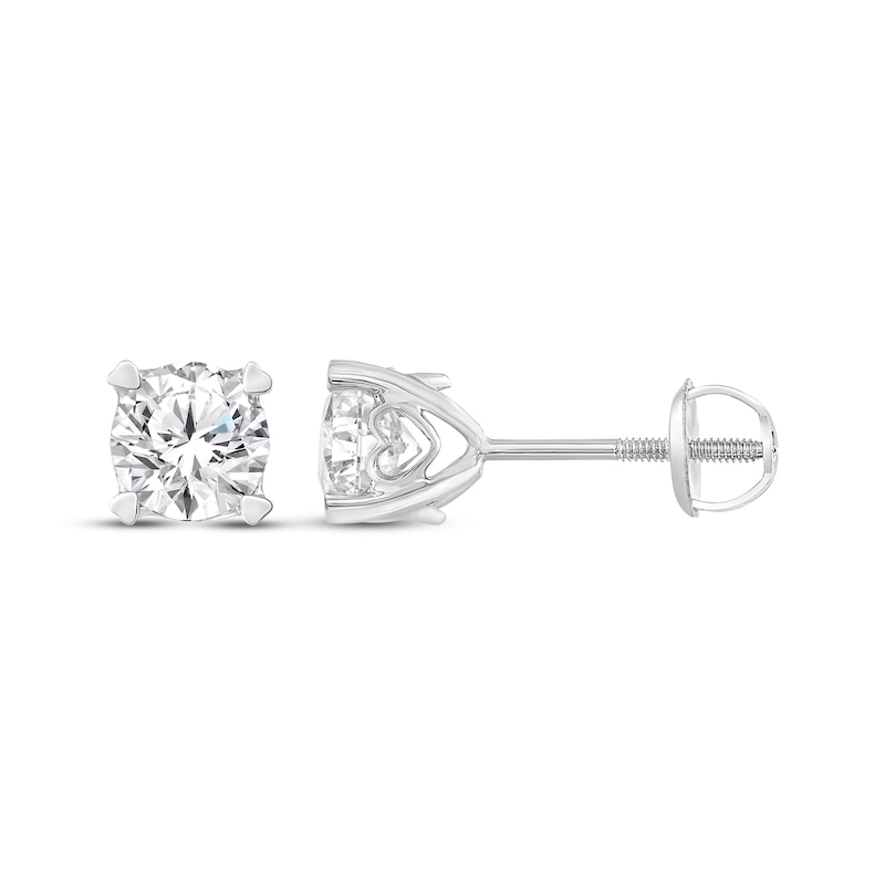 Main Image 3 of Solitaire Earrings 3/4 ct tw Diamonds 14K White Gold (I/I2)