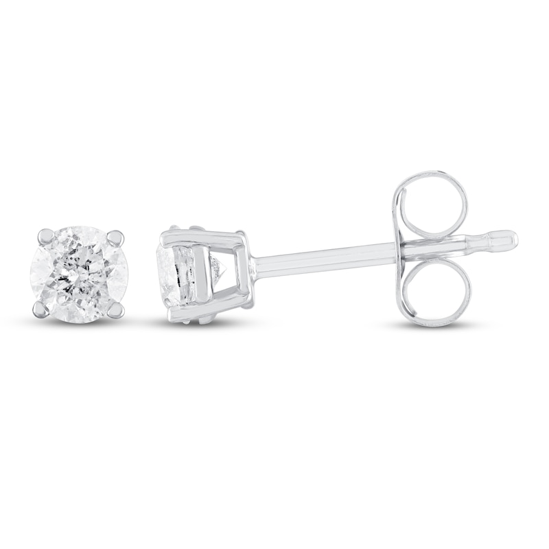 Diamond Solitaire Earrings 1/3 ct tw Round-Cut 14K White Gold