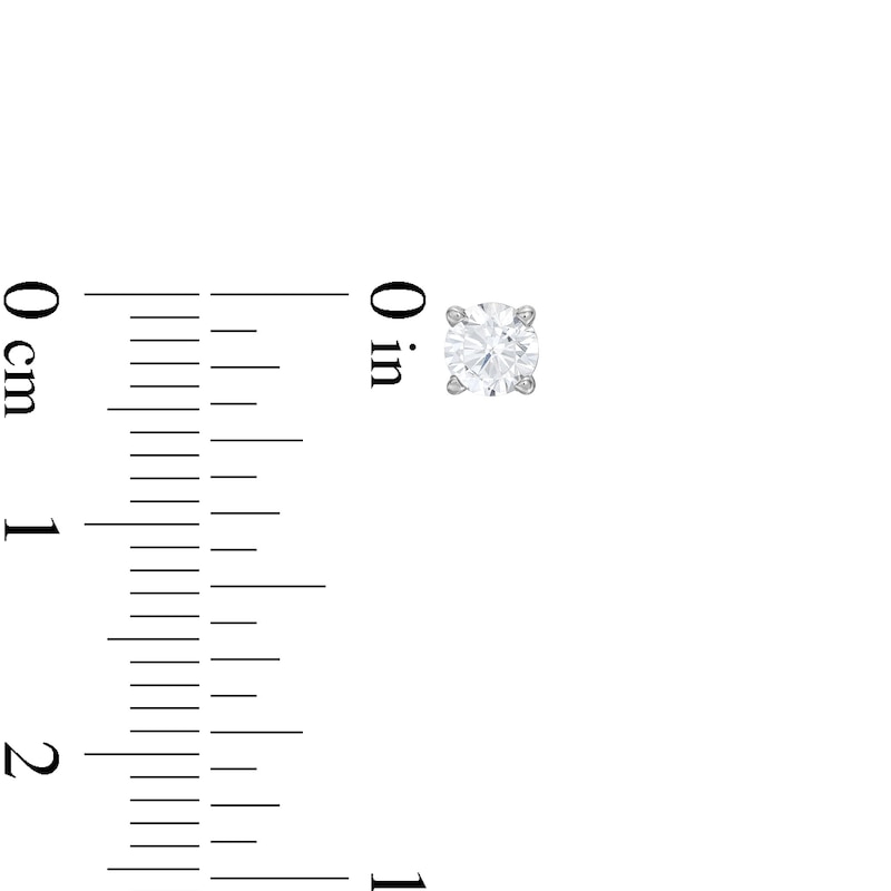 Main Image 3 of Diamond Solitaire Earrings 1/2 ct tw Round-Cut 14K White Gold (J/I3)
