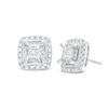 Thumbnail Image 1 of Diamond Stud Earrings 1 ct tw Princess & Round-cut 10K White Gold (J/I3)