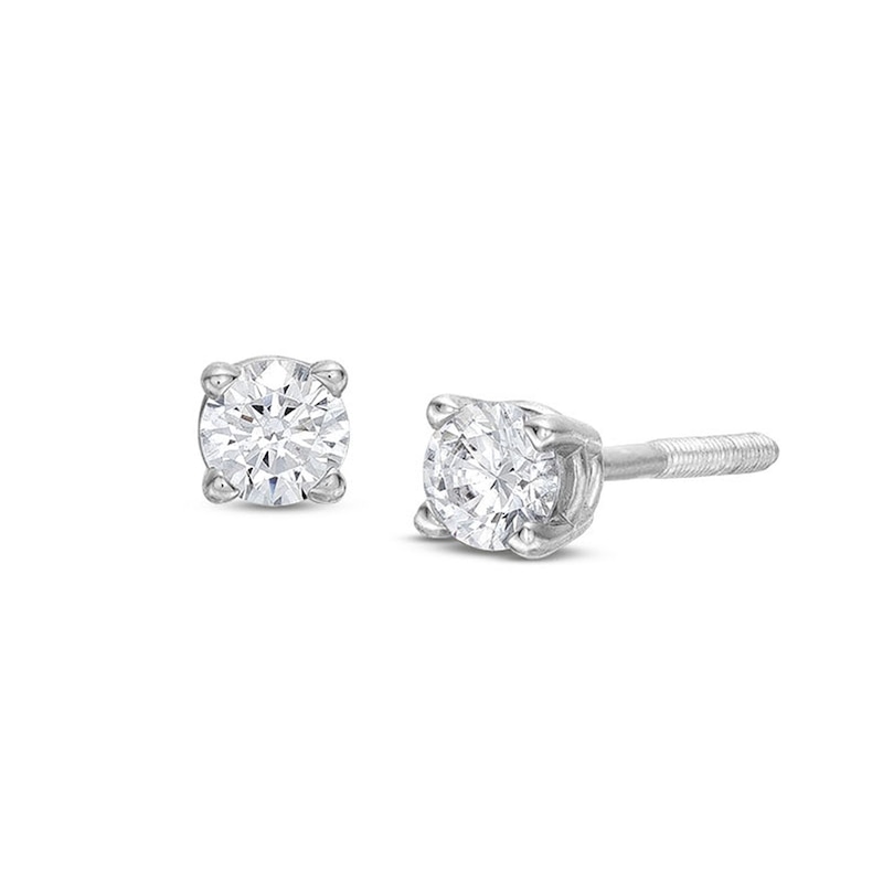 Main Image 1 of GSI Solitaire Diamond Earrings 1/4 ct tw Round-cut 14K White Gold (I/SI2)
