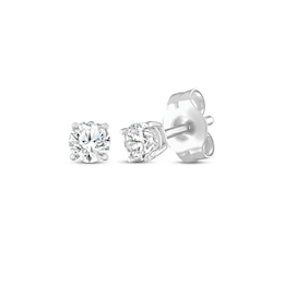 Diamond Solitaire Stud Earrings 1/10 ct tw Round-cut 14K White Gold (I/I2)