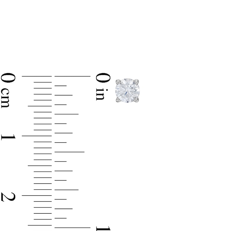 Main Image 3 of Diamond Solitaire Stud Earrings 1/2 ct tw Round-cut 14K White Gold (I/I2)