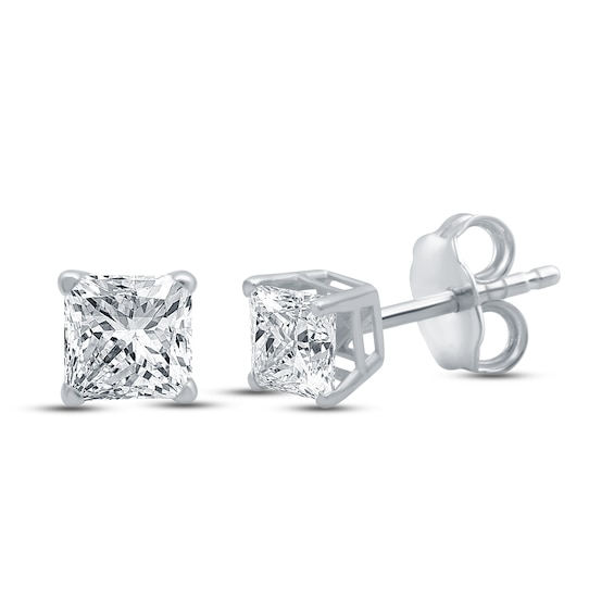 Diamond Earrings 3/4 ct tw Princess-cut 14K White Gold (I/I2)