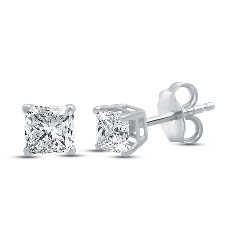 Diamond Earrings 3/4 ct tw Princess-cut 14K White Gold