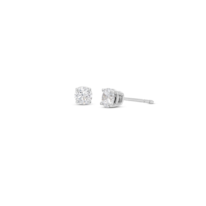 Diamond Solitaire Stud Earrings 5/8 ct tw Round-Cut 14K White Gold (J ...