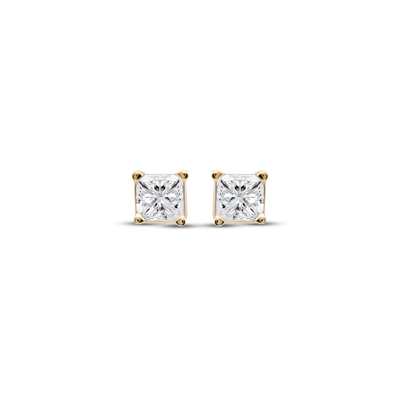 1/5 CT. T.W. Princess-Cut Diamond Solitaire Stud Earrings in 14K White Gold  (J/I3)