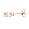 Thumbnail Image 2 of Diamond Solitaire Stud Earrings 1/5 ct tw Princess-cut 14K Rose Gold (J/I3)
