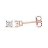Thumbnail Image 3 of Diamond Solitaire Stud Earrings 1/5 ct tw Princess-cut 14K Rose Gold (J/I3)