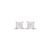 Thumbnail Image 2 of Diamond Solitaire Stud Earrings 3/8 ct tw Princess-cut 14K Rose Gold (J/I3)