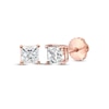 Diamond Solitaire Stud Earrings 7/8 ct tw Princess-cut 14K Rose Gold
