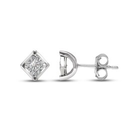 Radiant Reflections Diamond Solitaire Stud Earrings 1/5 ct tw Princess-cut Sterling Silver