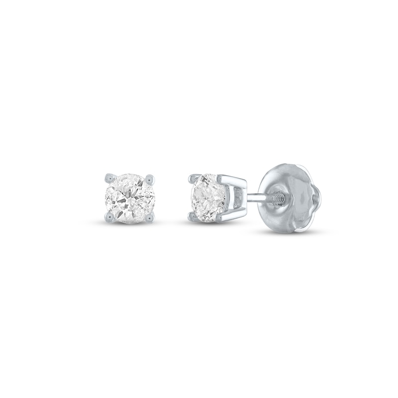 Main Image 1 of Diamond Solitaire Stud Earrings 1/3 ct tw Round-cut 14K White Gold (J/I3)