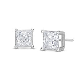 KAY Lab-Grown Diamonds Princess-Cut Solitaire Stud Earrings 1-1/2 ct tw 14K White Gold (F/VS2)
