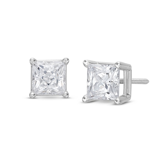 KAY Lab-Grown Diamonds Princess-Cut Solitaire Stud Earrings 1-1/2 ct tw 14K White Gold (F/VS2)