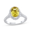 Lab-Created Diamonds by KAY Oval-Cut Yellow & White Halo Engagement Ring 2-3/4 ct tw 14K White Gold