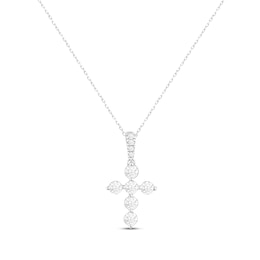 KAY Lab-Grown Diamonds Cross Necklace 1 ct tw 14K White Gold 18"