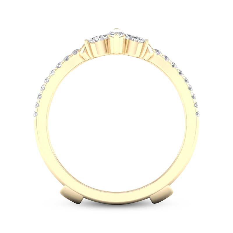 Marquise & Round-Cut Diamond Enhancer Ring 1/2 ct tw 14K Yellow Gold