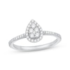 Thumbnail Image 0 of Multi-Diamond Center Pear Frame Promise Ring 1/4 ct tw 10K White Gold