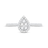 Thumbnail Image 2 of Multi-Diamond Center Pear Frame Promise Ring 1/4 ct tw 10K White Gold