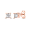 Thumbnail Image 1 of Princess-Cut Diamond Solitaire Stud Earrings 1/4 ct tw 14K Rose Gold (I/I2)