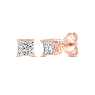 Princess-Cut Diamond Solitaire Stud Earrings 1/4 ct tw 14K Rose Gold (I/I2)