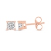 Thumbnail Image 3 of Princess-Cut Diamond Solitaire Stud Earrings 1/4 ct tw 14K Rose Gold (I/I2)