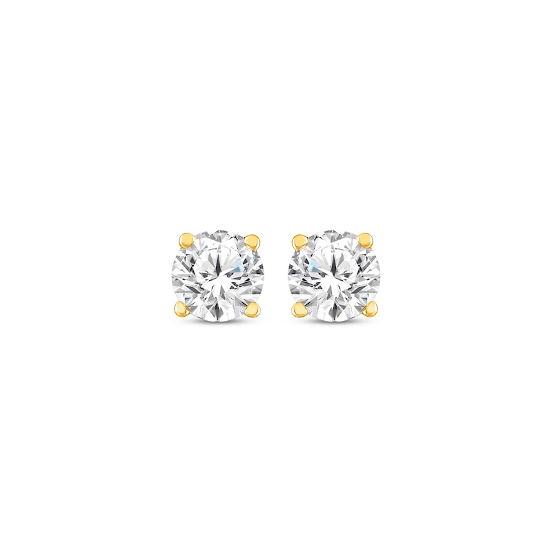 Round-Cut Diamond Solitaire Stud Earrings 1/3 ct tw 14K Yellow Gold (I/I2)