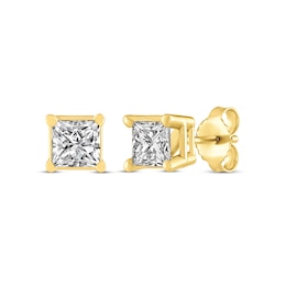 Princess-Cut Diamond Solitaire Stud Earrings 1/2 ct tw 14K Yellow Gold (I/I2)