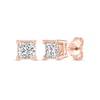 Thumbnail Image 1 of Princess-Cut Diamond Solitaire Stud Earrings 1/2 ct tw 14K Rose Gold (I/I2)