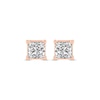 Thumbnail Image 2 of Princess-Cut Diamond Solitaire Stud Earrings 1/2 ct tw 14K Rose Gold (I/I2)