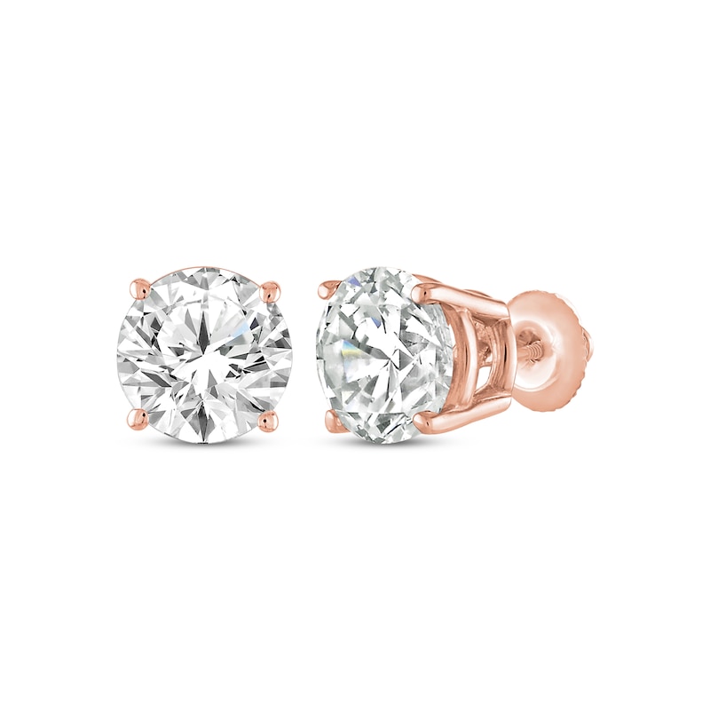 Main Image 1 of Round-Cut Diamond Solitaire Stud Earrings 1 ct tw 14K Rose Gold (I/I2)