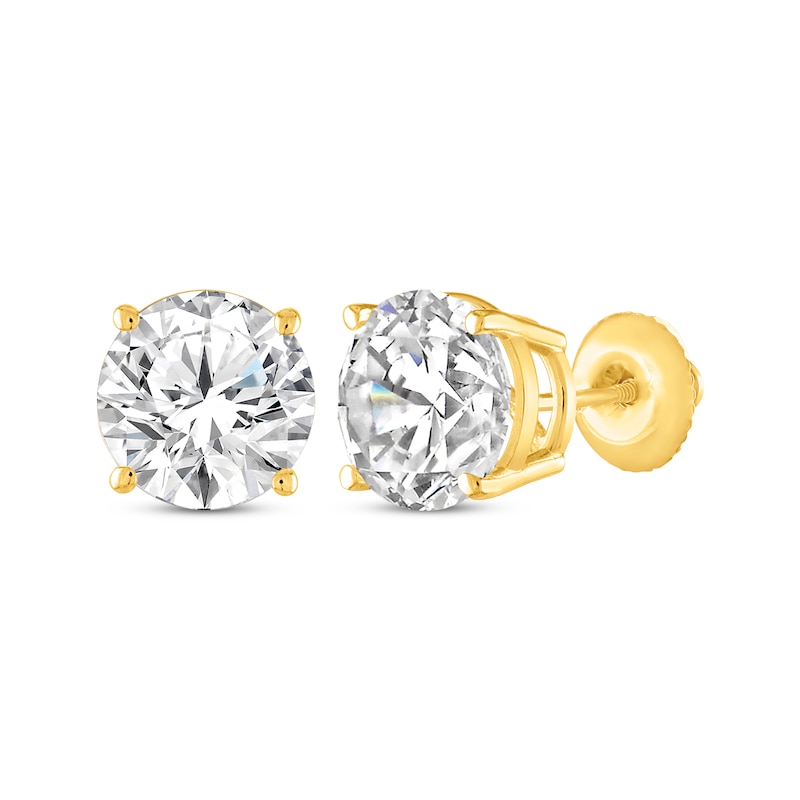 Main Image 1 of Round-Cut Diamond Solitaire Stud Earrings 1-1/2 ct tw 14K Yellow Gold (I/I2)