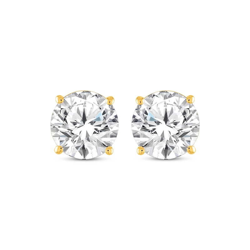Main Image 2 of Round-Cut Diamond Solitaire Stud Earrings 1-1/2 ct tw 14K Yellow Gold (I/I2)