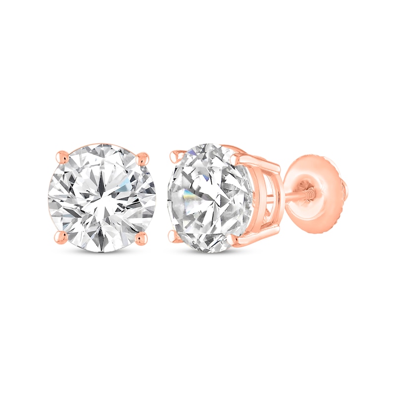 Main Image 1 of Round-Cut Diamond Solitaire Stud Earrings 1-1/2 ct tw 14K Rose Gold (I/I2)