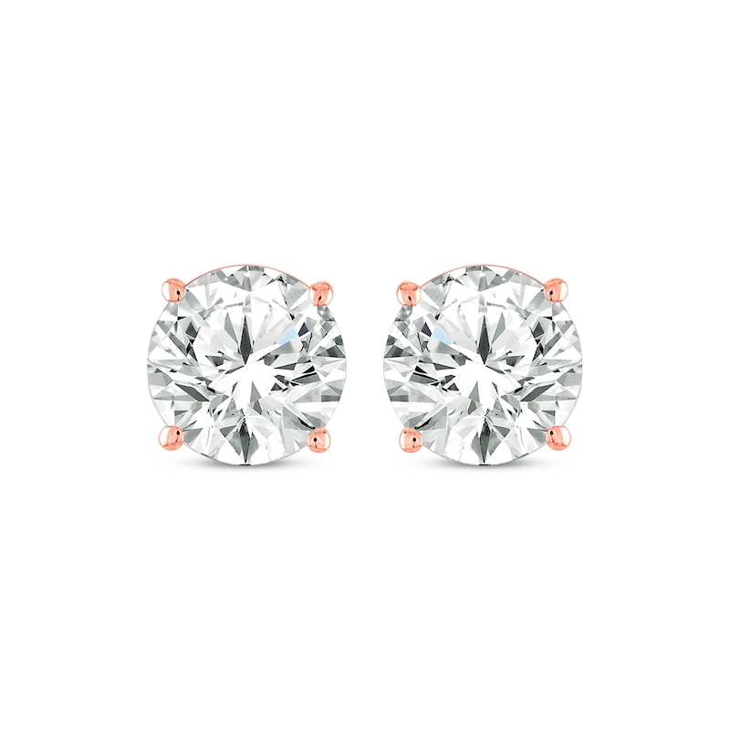 Main Image 2 of Round-Cut Diamond Solitaire Stud Earrings 1-1/2 ct tw 14K Rose Gold (I/I2)