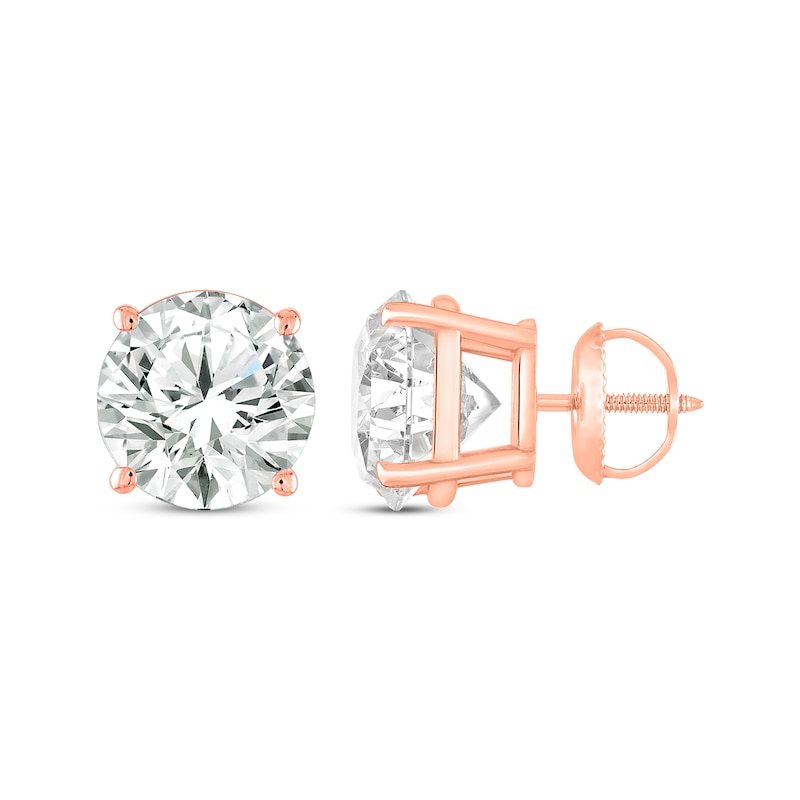 Main Image 3 of Round-Cut Diamond Solitaire Stud Earrings 1-1/2 ct tw 14K Rose Gold (I/I2)