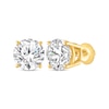 Thumbnail Image 1 of Round-Cut Diamond Solitaire Stud Earrings 2 ct tw 14K Yellow Gold (I/I2)