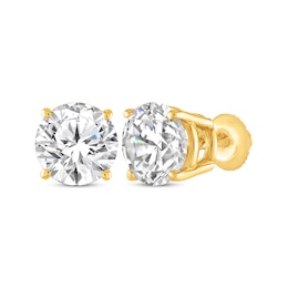 Round-Cut Diamond Solitaire Stud Earrings 2 ct tw 14K Yellow Gold (I/I2)