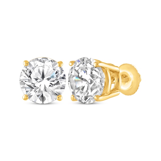 Round-Cut Diamond Solitaire Stud Earrings 2 ct tw 14K Yellow Gold (I/I2)