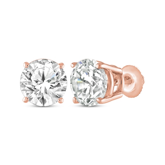 Round-Cut Diamond Solitaire Stud Earrings 2 ct tw 14K Rose Gold (I/I2)