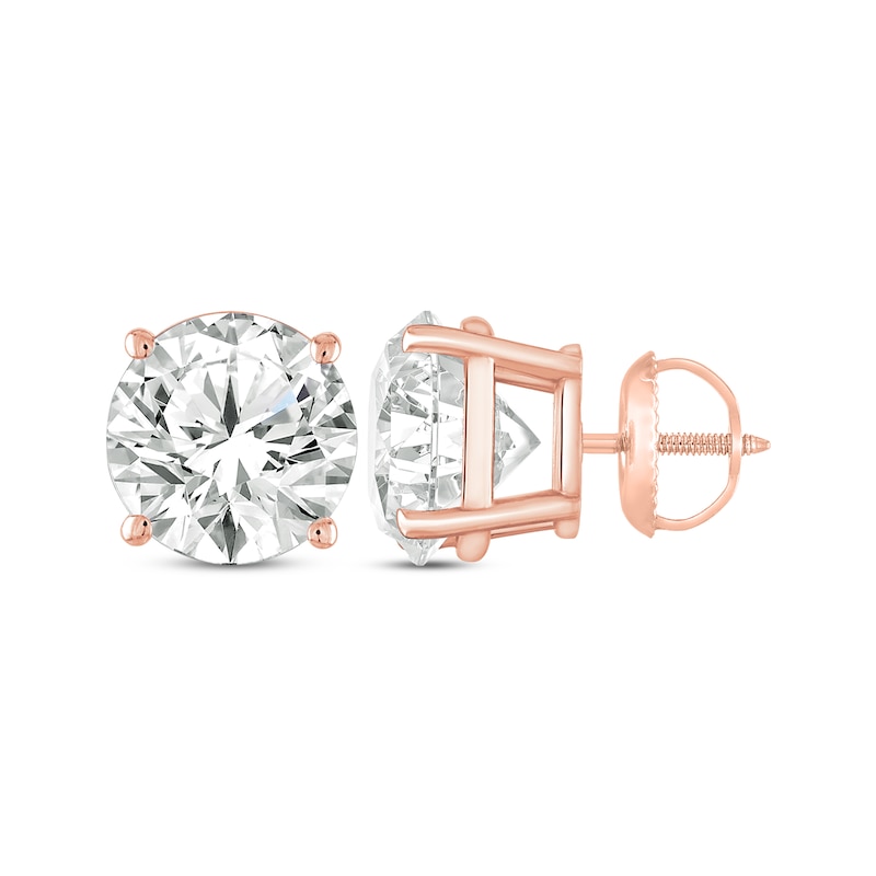 Main Image 3 of Round-Cut Diamond Solitaire Stud Earrings 2 ct tw 14K Rose Gold (I/I2)